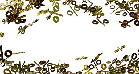 3d Sales icons floating in the air 3D rendering