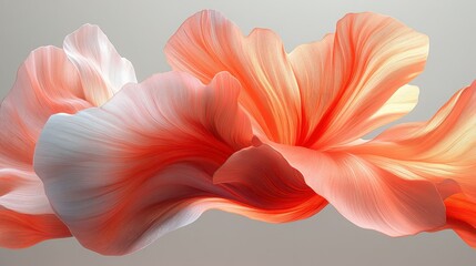 Abstract floral, flowing petals