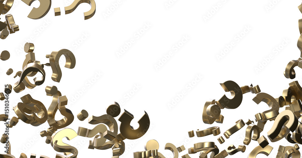 Leinwandbilder colored question marks background concept. 3d rendering.