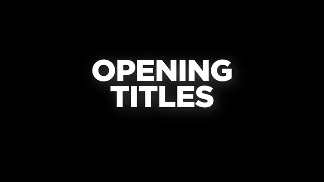opening titles text animation with vertically word rotating effect. seamless loop motion on Black white Background. opening title. title opening
