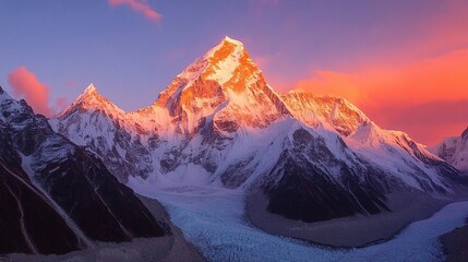 sunrise over annapurna himalaya mountains