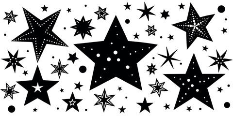 Black and white star pattern background design