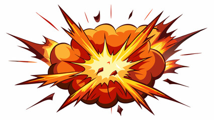 Cartoon Style Explosion Effect with Sharp Edges and Fiery Colors