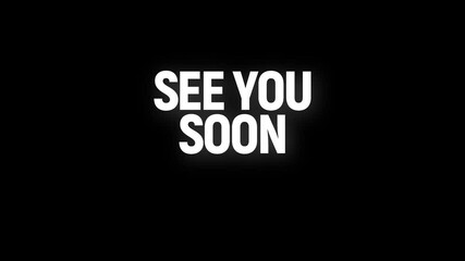 see you soon text animation with vertically word rotating effect. seamless loop motion on Black white Background. see you soon