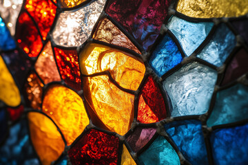 Colorful stained glass mosaic abstract background