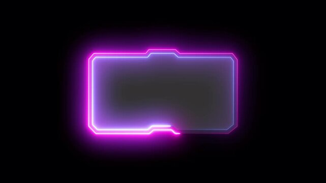 Glow theme border frame for live conference animation isolated on black background