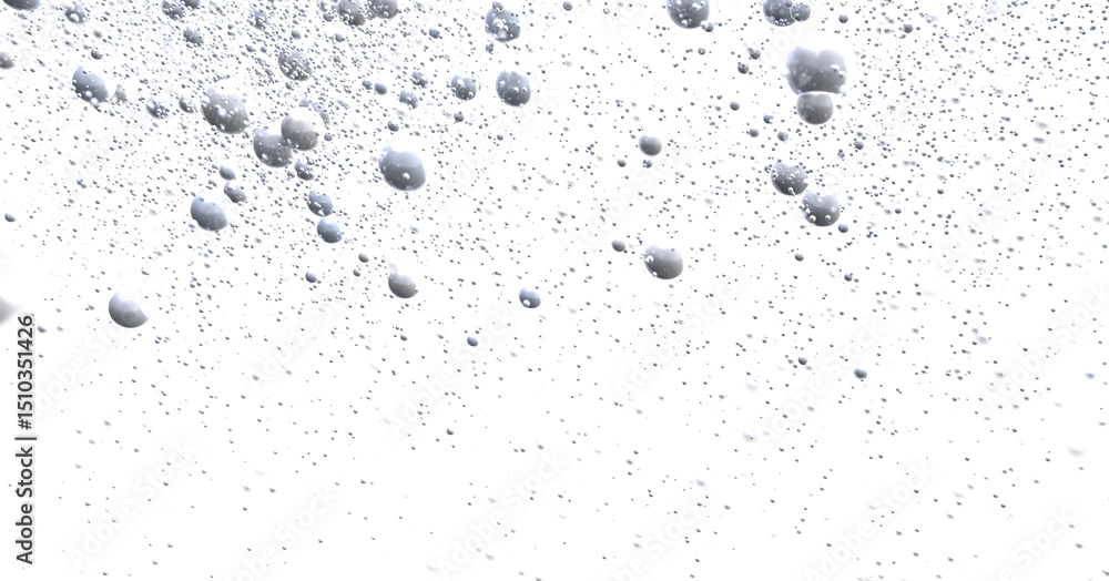 Aufkleber abstract background of silver bubbles floating on white. perfect for design projects.