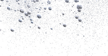 Abstract background of silver bubbles floating on white. Perfect for design projects.