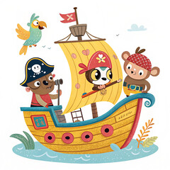 cartoon pirate ship