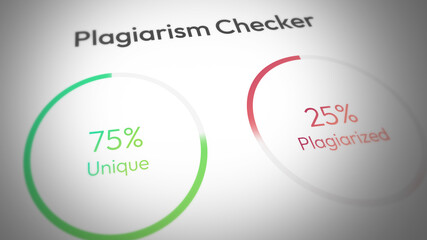 Plagiarism checking concept design with green and red bar filling the circle, ai, copy