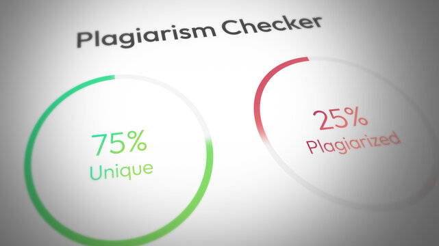 Plagiarism checking concept design with green and red bar filling the circle, ai, copy