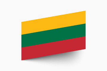 Fototapeta premium Flag of Lithuania. Lithuania flag official colors tilted icon digital vector illustration design.