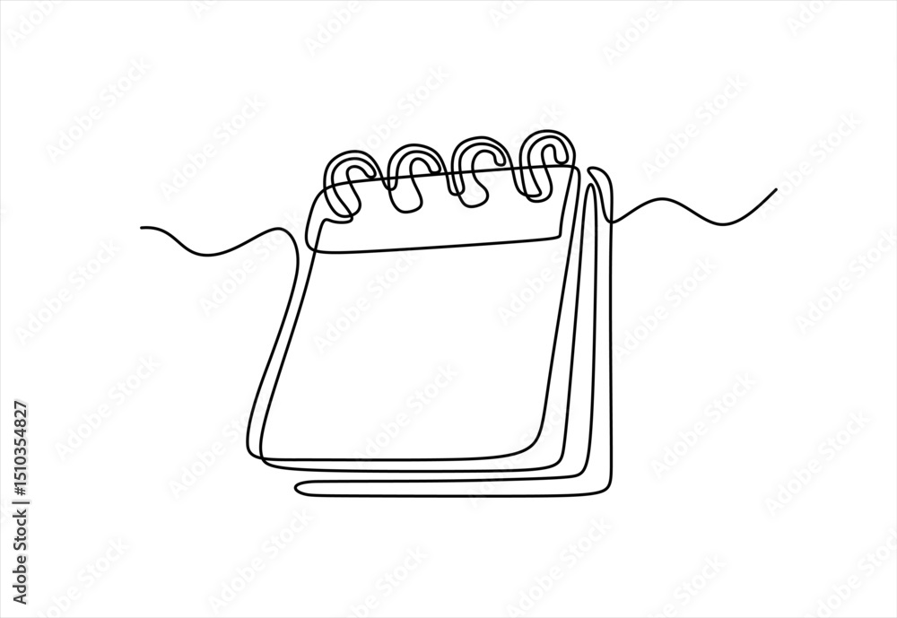 Poster calendar in one continuous line drawing. symbol of memorable date and event day in simple linear sty