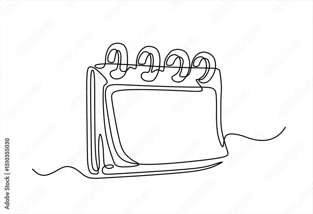 Poster calendar in one continuous line drawing. symbol of memorable date and event day in simple linear sty