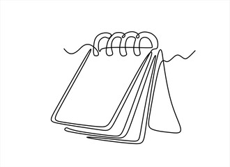 Calendar in one continuous line drawing. Symbol of memorable date and event day in simple linear style. Time planer concept in Editable stroke. Doodle vector illustration.