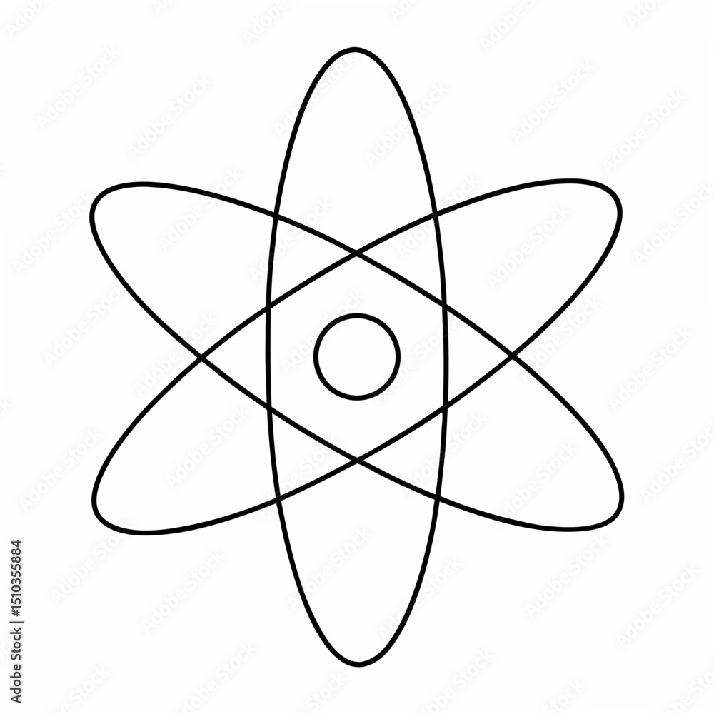 Poster atomic structure illustration featuring vector graphic with hand drawn style suitable for science ed