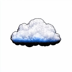 Pixelated Cumulus Cloud Digital Illustration