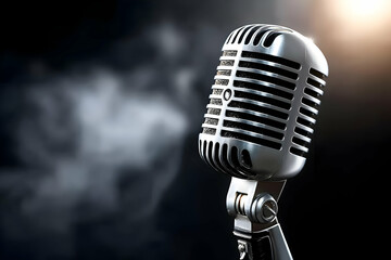 Classic vintage microphone capturing the essence of music and performance. Ideal for promoting events, concerts, or creative projects.