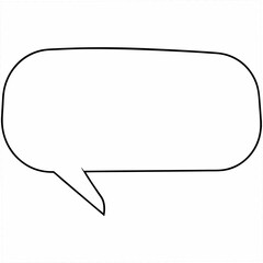 Simple hand drawn speech bubble outline for communication and dialogue on transparent background