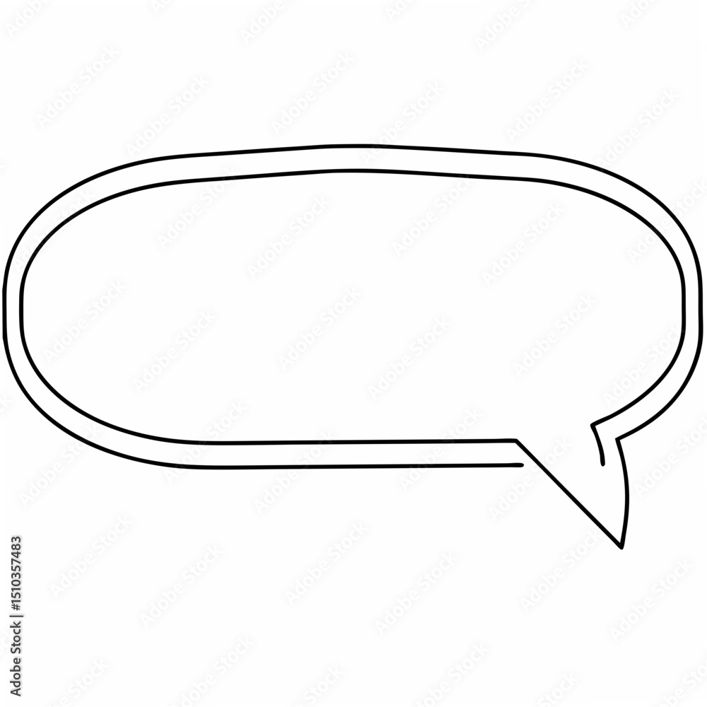 Poster transparent oval speech bubble design with a simple outline suitable for communication and messaging