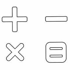 Obraz premium A stylized vector illustration of mathematical symbols featuring addition subtraction multiplication and equality with rounded corners