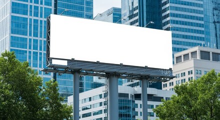 Obraz premium Billboard soars amidst the cityscape