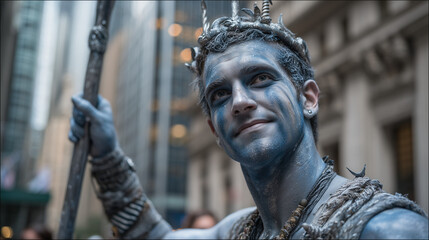 Fantasy Sea King Costume Performance at Nha Trang-Khanh Hoa Sea Festival Showcases Mythical Ocean Characters and Artistic Street Parade in a Creative Vietnamese Coastal Celebration