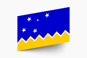 Flag of Magellan-chilean Antarctic Region. Magellan-chilean Antarctic Region flag official colors tilted icon digital vector illustration design.