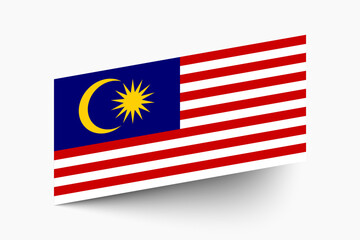 Flag of Malaysia. Malaysia flag official colors tilted icon digital vector illustration design.