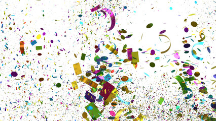 Vibrant confetti celebration background. Ideal for festive designs, party invitations, and celebratory graphics.