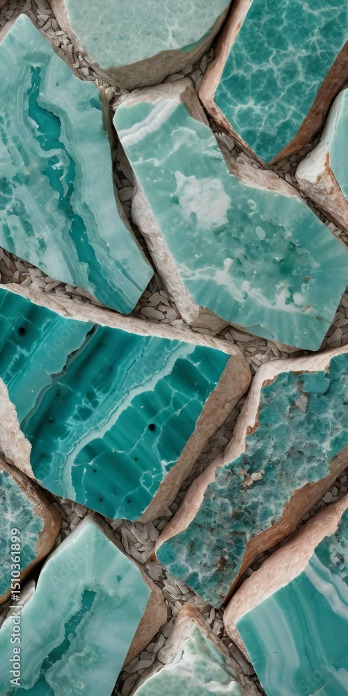 Poster intricate patterns of amazonite stones create a mesmerizing display of turquoise hues, showcasing na