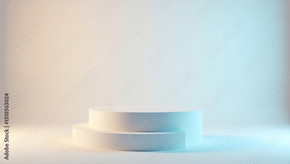 Poster clean product display podium in a minimalist style