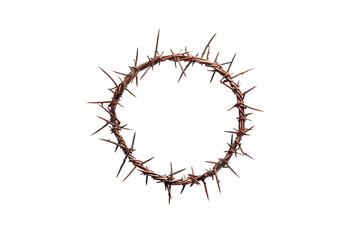 Fototapeta premium A crown of thorns religious symbol isolated transparent background for lent easter and good friday