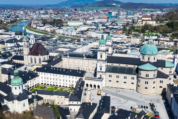 Elevated view of the city of Salzburg in Austria