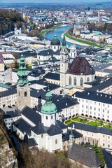 Overview of the city of Salzburg in Austria