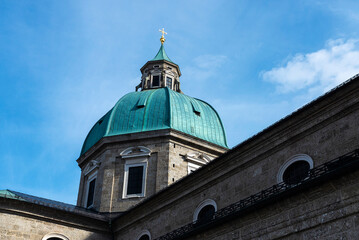 Facade of the Cathedral of Salzburg, Austria