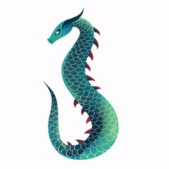 Fototapeta premium dragon, fantasy, mythical creature, colorful dragon, gradient, wings, scales, vector illustration, fantasy art, purple dragon, pink, blue, magical, fairy tale, fantasy animal, mythical beast, flying c