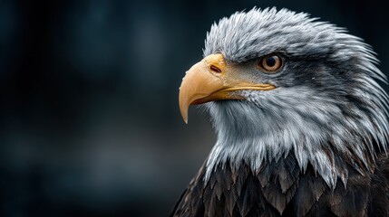 Fototapeta premium Majestic Bald Eagle Portrait Showing Power and Focus in Sharp Detail