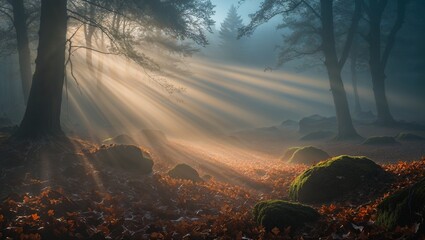 sunrise in the forest
