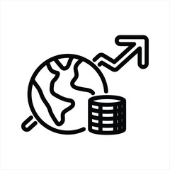global economic growth simple line icon