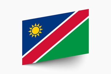 Flag of Namibia. Namibia flag official colors tilted icon digital vector illustration design.