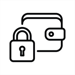 Online Wallet Security simple line icon