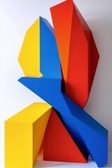 Modern Abstract Geometric Art : A vibrant display of modern art, with a collection of colorful, geometric forms and structures in a contemporary art style.