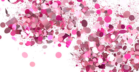 Festive pink confetti explosion, perfect for party invitations, celebrations, and joyful events.