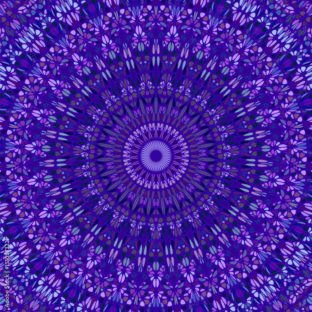 Poster dynamic colorful abstract radial floral mosaic pattern background