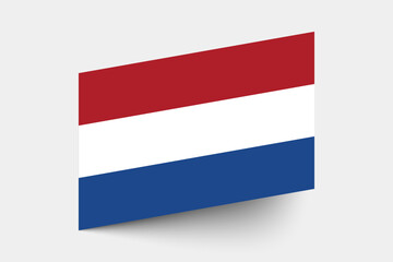 Flag of Netherlands. Netherlands flag official colors tilted icon digital vector illustration design.