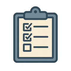 Clipboard with Checklist – Flat Vector Icon Illustration