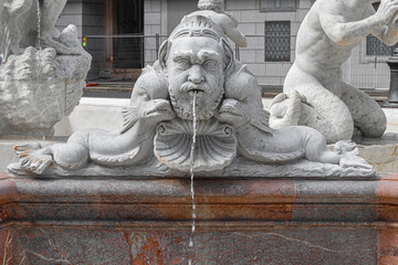 Detail of the Moor Fountain in Piazza Navona. Rome, Italy