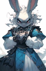 Rabbit Humanoid Anime Character Portrait, Fantasy Art
