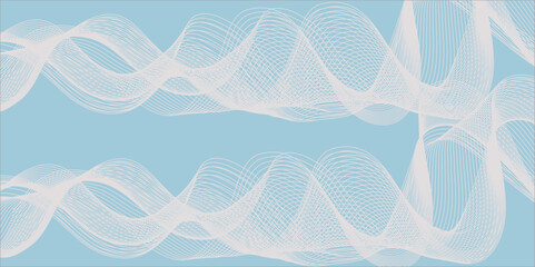 Abstract blue background with wavy lines vector design